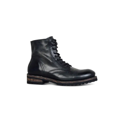 Men's Lace-Up Low-Heel Square Heel Boots