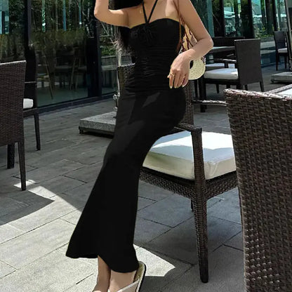 Women's Casual Sling Backless Long Dress - ProLector