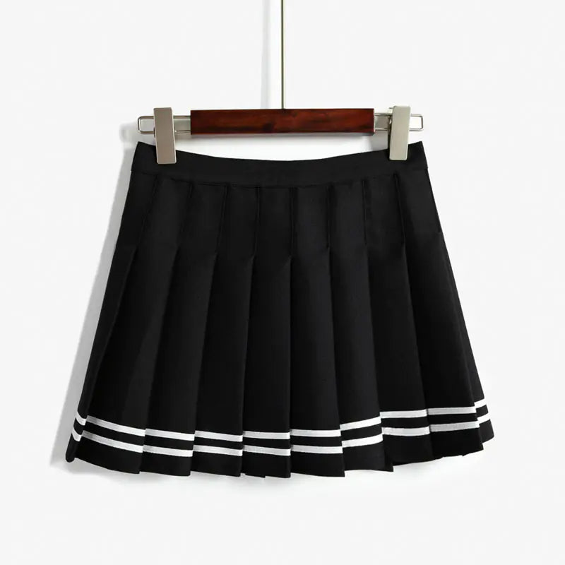 Pleated Skirt, Midi Skirt, Navy Sailor Mini Skirt