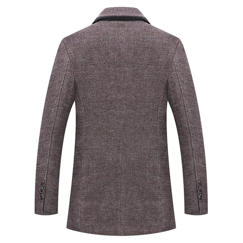 Men's Wool Blend Overcoat with Suit Collar (Mid-Length) - ProLector