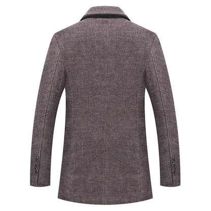 Men's Wool Blend Overcoat with Suit Collar (Mid-Length) - ProLector