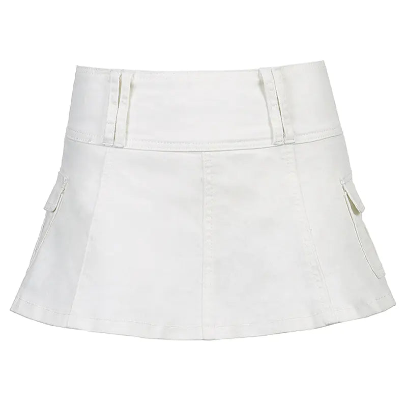 Pleated Denim Skirt for Stylish Fashion Look