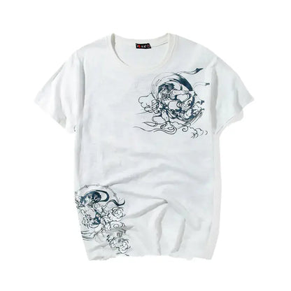 Embroidered Thunder God and Koi Short Sleeve Shirts - ProLector