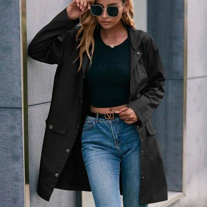 Mid-Length Hooded Windbreaker for Outdoor Mountaineering - ProLector